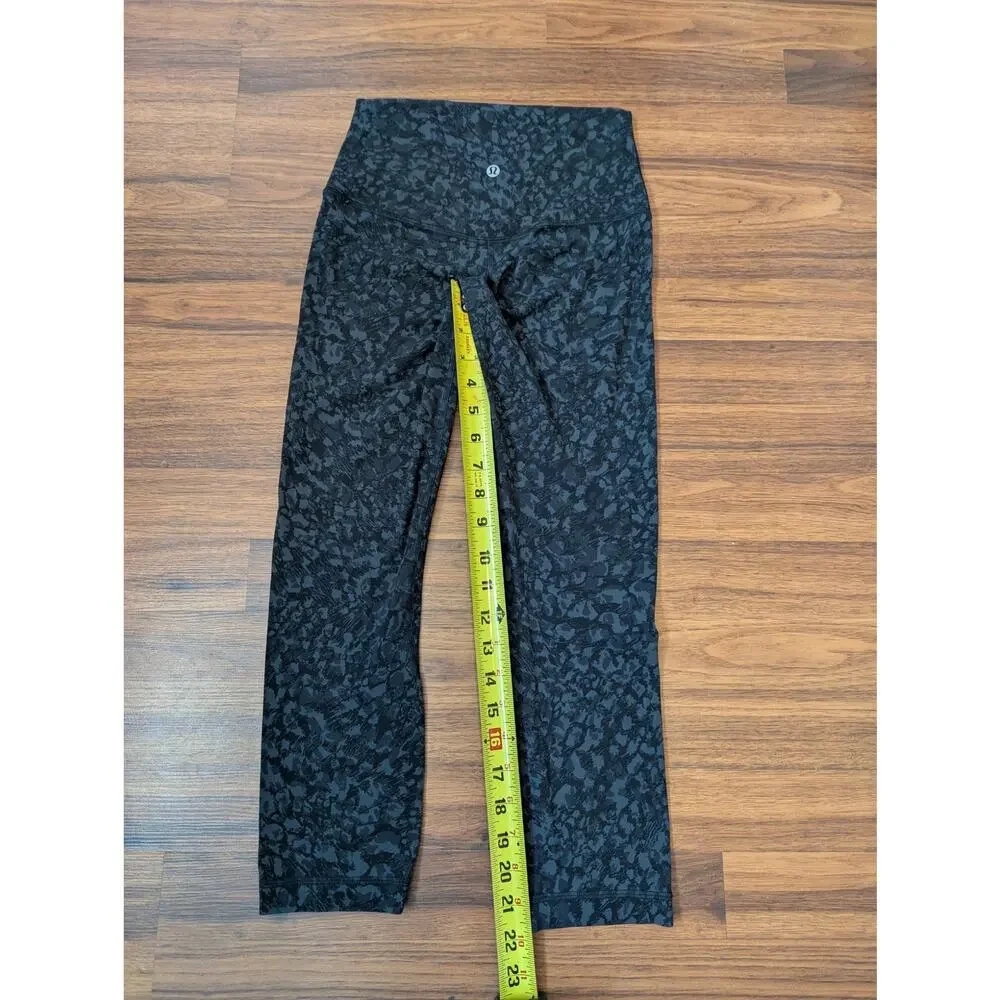 Lululemon Align Leggings Size 4 Wild Thing Camo Deep Coal Minimalist Preppy